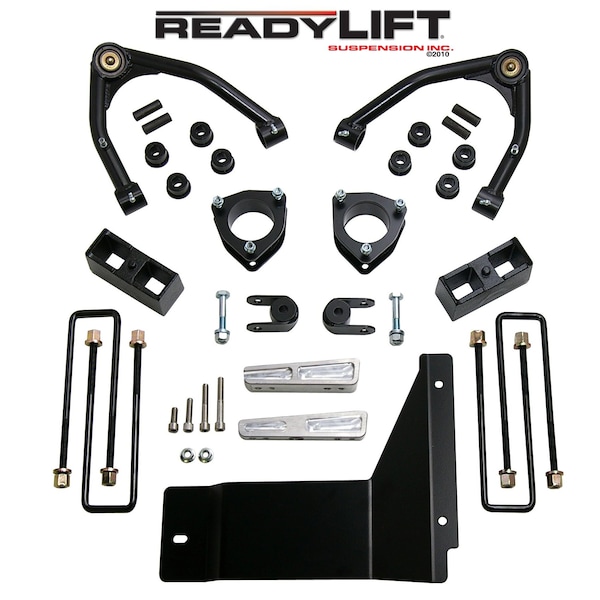 Readylift Suspension 4IN SST LIFT KIT FRONT W/3IN REAR BLOCKS W/UPPER CONTROL ARMS W/O SHOCKS 07-13 CHEVY/GMC 1500 4WD 69-3485 - main